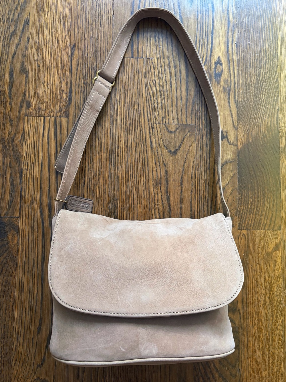 VINTAGE COACH 1995 Sonoma 4935 Nubuck Leather Flap Crossbody Handbag Purse